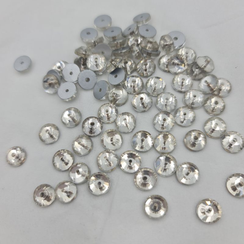 SWAROVSKI KACA SUPER bulat lubang tengah dijual perLUSIN