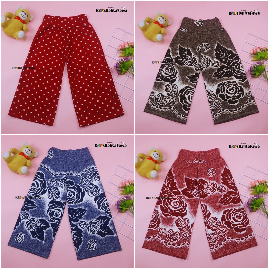 [MOTIF] Kulot Sasa 7-9 Tahun / Panjang Cullotes 7/8 Pants Adem Bawahan Harian Anak Perempuan Cewek