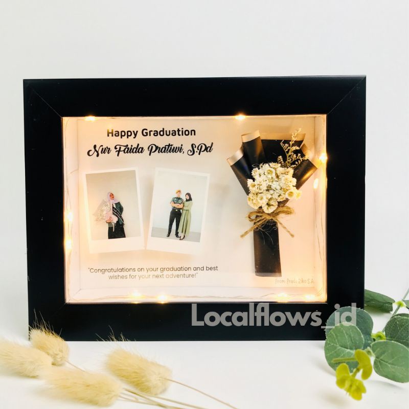 Flower in Frame 3D / Kado Unik Frame 3D / Hadiah Wisuda/ Hadiah Pernikahan / Hadiah Ulang Tahun / Ha