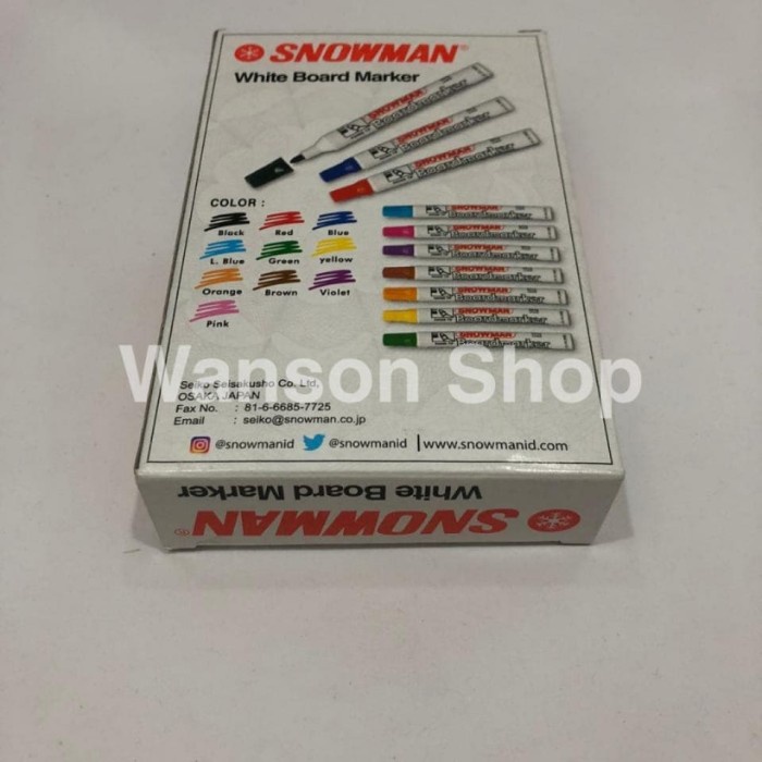 

TULIS-ALAT- SPIDOL SNOWMAN WHITE BOARD / BROADMARKER SNOWMAN BG 12 HITAM MURAH -ALAT-TULIS.