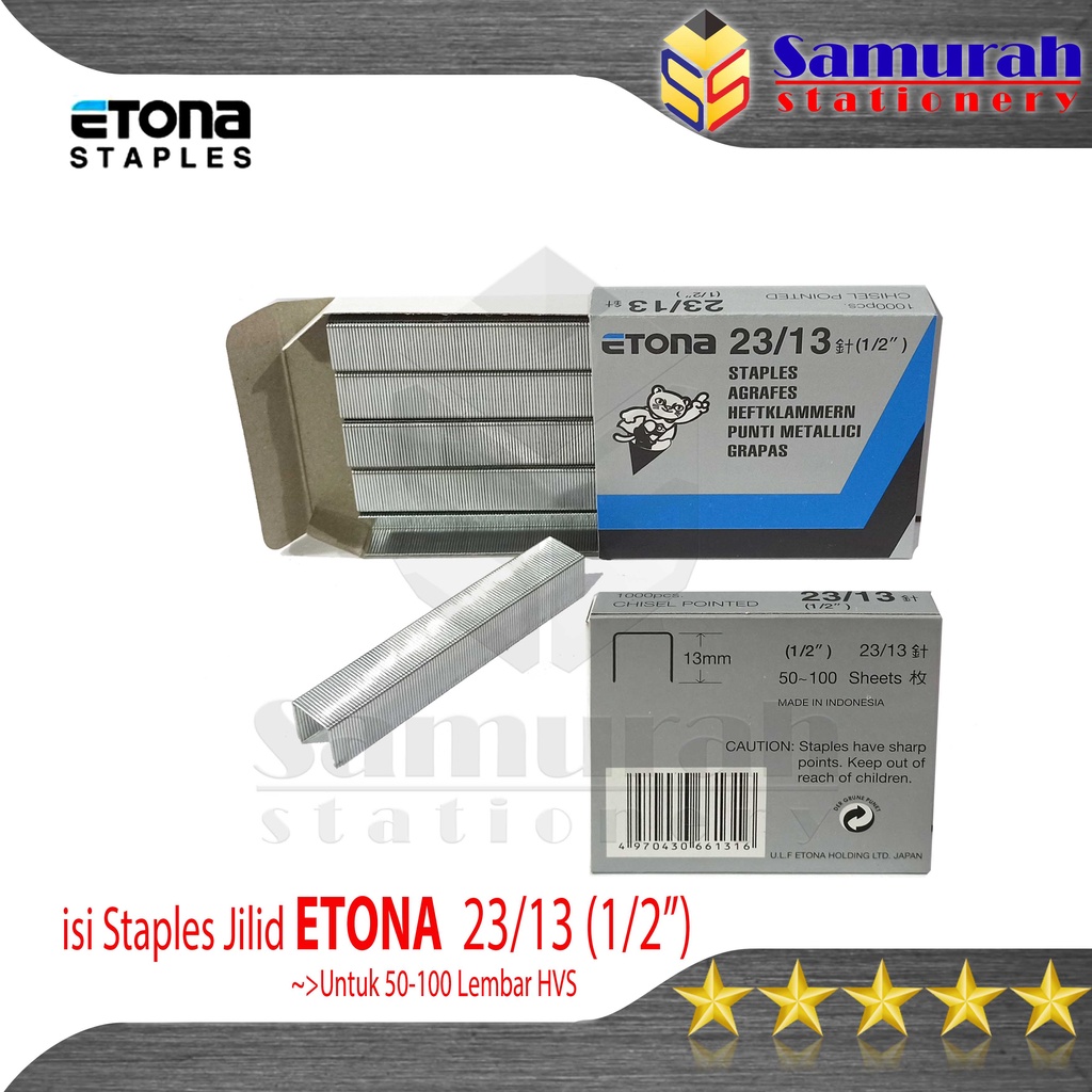 

Isi Stapler Mesin Jilid Etona 23/13 ( 1/2" ) / Staples Refill 23 13