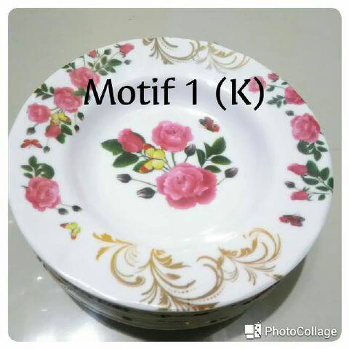 12 Pcs Piring Melamin Kecil motif 1