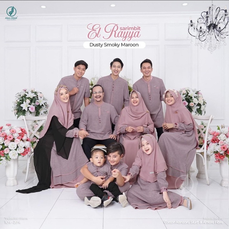 Sarimbit Alwa Hijab El Rayya Dusty Smoky Maroon