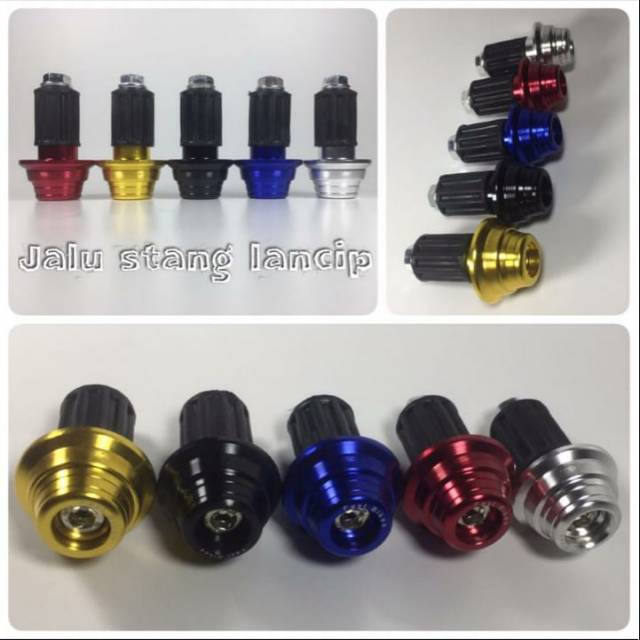 Jalu Stang Besar CNC GOYO Hitam Silver &amp; Jalu Stang CNC Lancip Biru