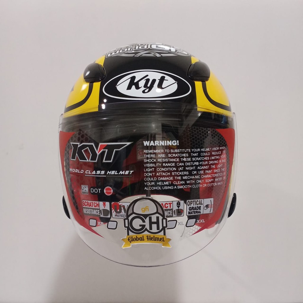 HELM HALF FACE KYT DJ MARU KYT DJMARU MOTIF #11 YELLOW GUNMETAL