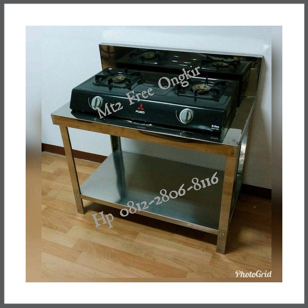 Meja Dapur Meja Kompor Meja Stainless Steel Meja Dua Susun Meja Kompor Shopee Indonesia