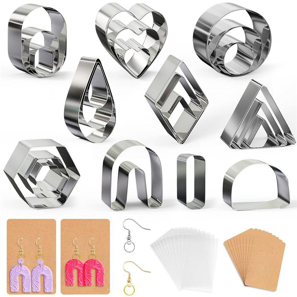 Chookyy Polymer Clay Cutters Set Fondant Kerajinan Keramik DIY Dengan Kait Anting