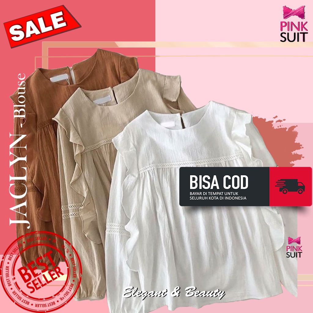 PINKS Fashion - BAJU BLOUSE BLUSE BLUS PAKAIAN OUTFIT FASHION ATASAN IMPORT OOTD WANITA CEWEK BLOUSE