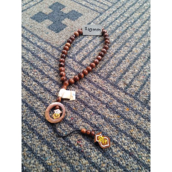 tasbih kokka bulat coklat bulan terompah dobel ± 10 mm ( 10mm ) 33 butir (kauka kaukah pukah pukaha kuka koka )