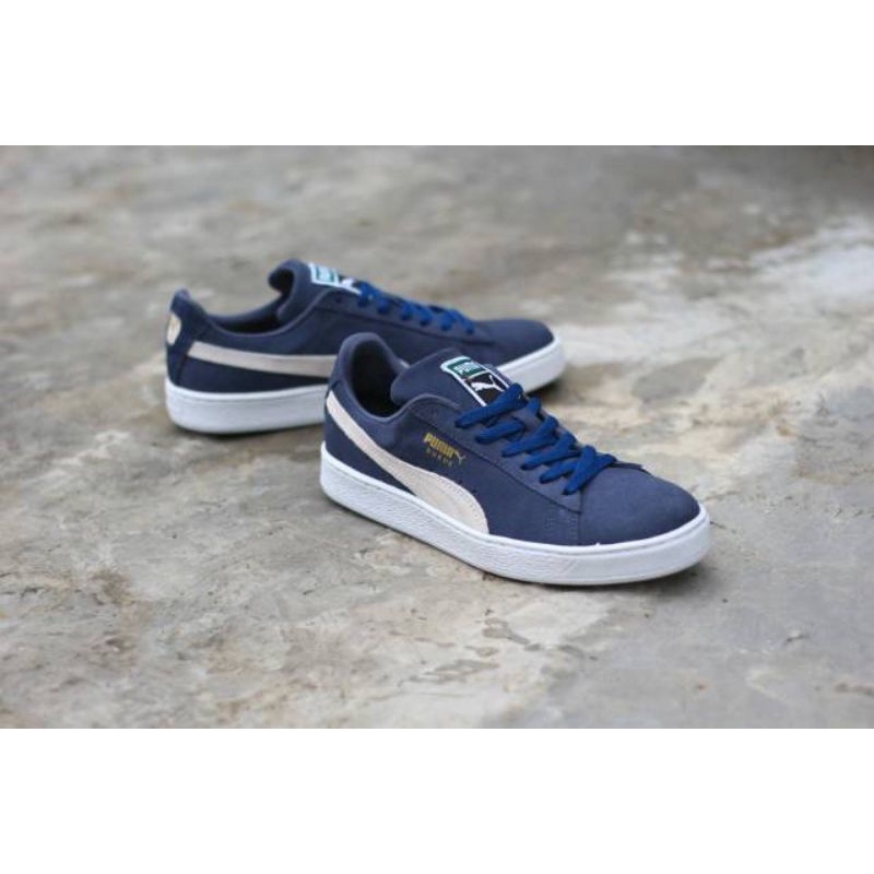 SEPATU PUMA SUEDE BLUE WHITE ORIGINAL MADE IN INDONESIA