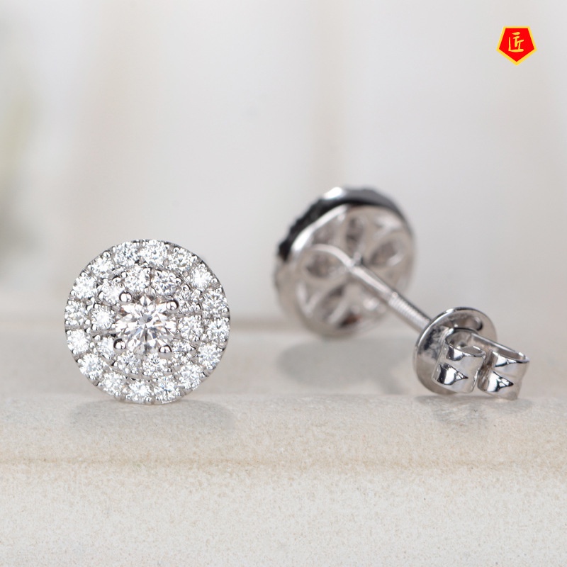 [Ready Stock]New Luxury Full-Jeweled Stud Earrings