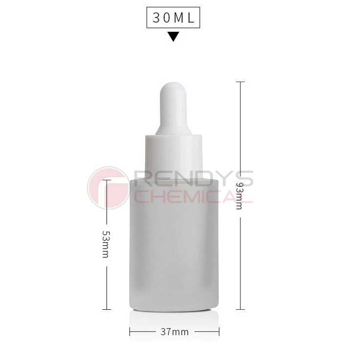 Botol Pipet Kaca Frosted Bahu Datar 30mL / Botol Serum 30 mL / Pipette Bottle Frosted Flat Shoulder