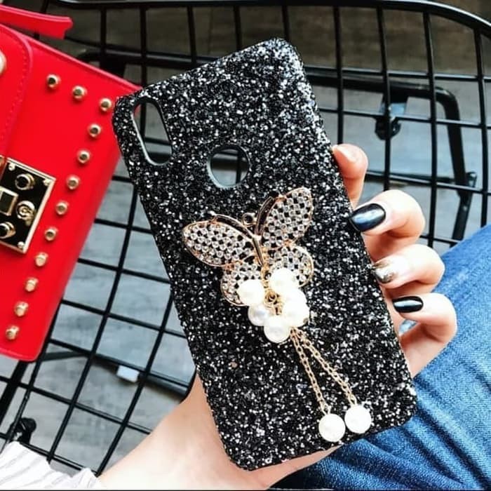 Case Glitter Bling Oppo F9/F5/F7 Glitter Bling Butterfly Diamond