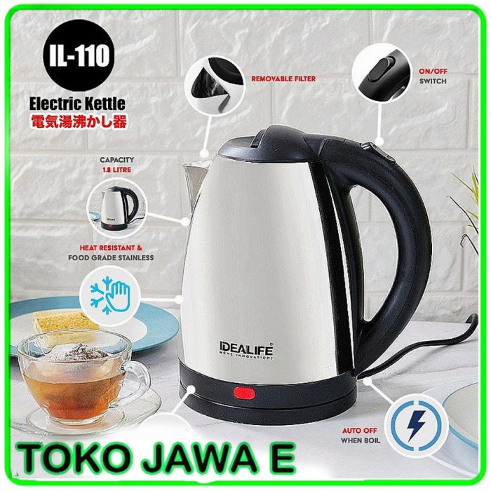IDEALIFE IL-110 Teko Listrik/Kettle Listrik/Ceret Listrik 1 Liter