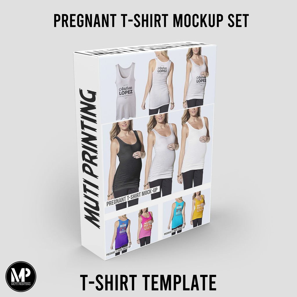 Pregnant T-Shirt Mockup Set - Photoshop