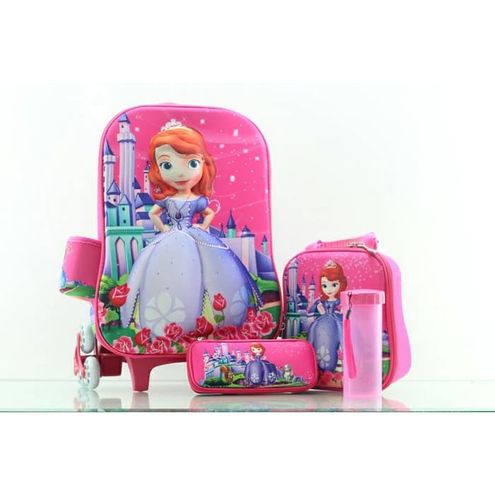 "Tas Trolley Anak Sofia 3D 4in1 Set"