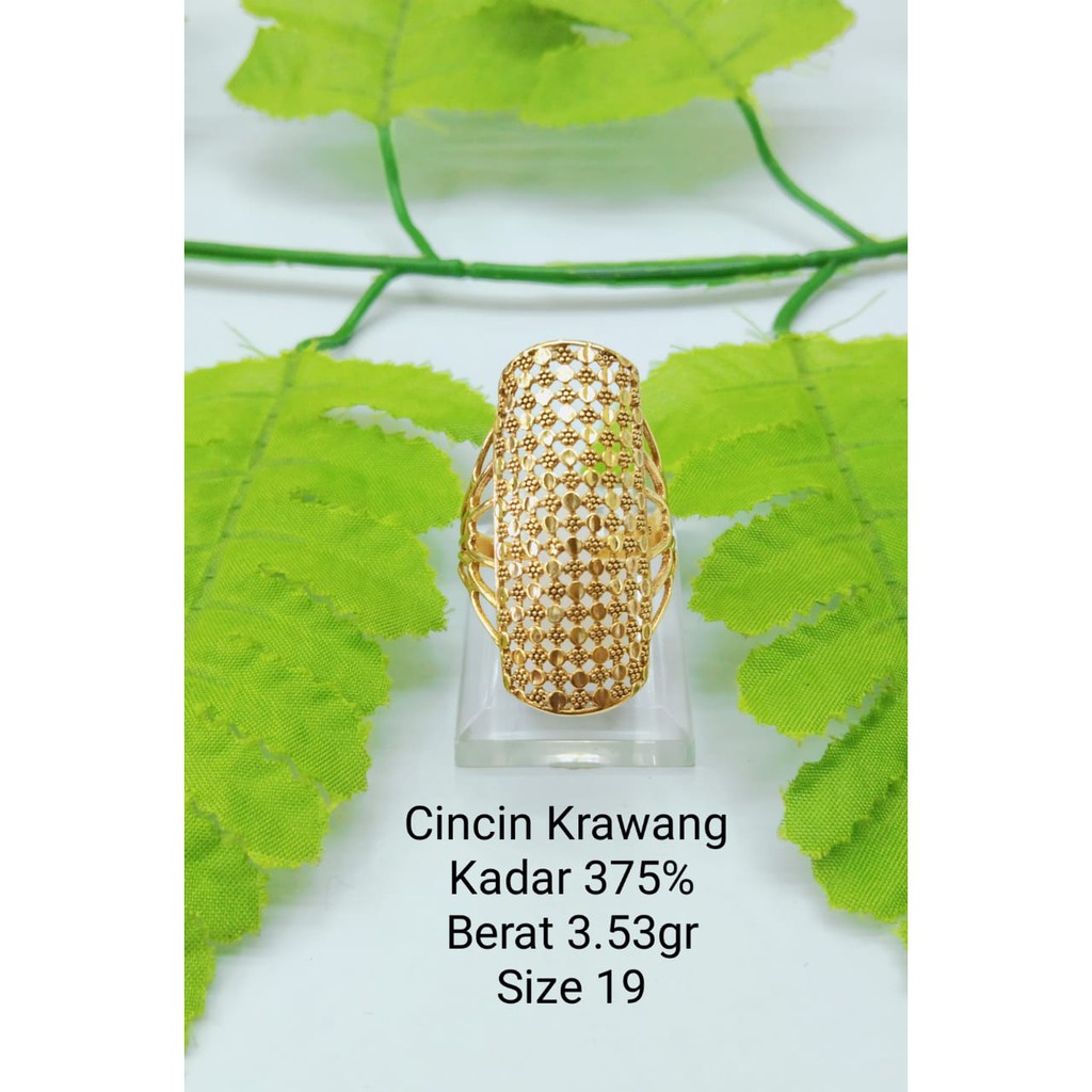 Cincin emas asli kerawang kadar 375 8 karat