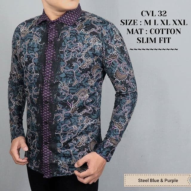 Kemeja Batik Pria Lengan Panjang Elegan Keren Cvl32 Shopee Indonesia