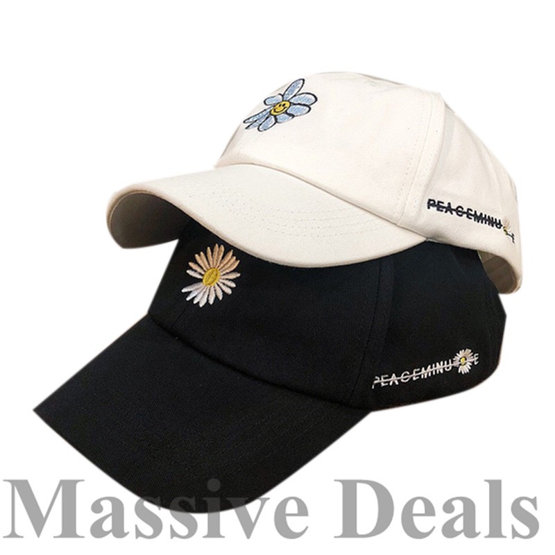 Gd Peaceminusone Topi  Baseball Casual Motif Bunga Daisy 