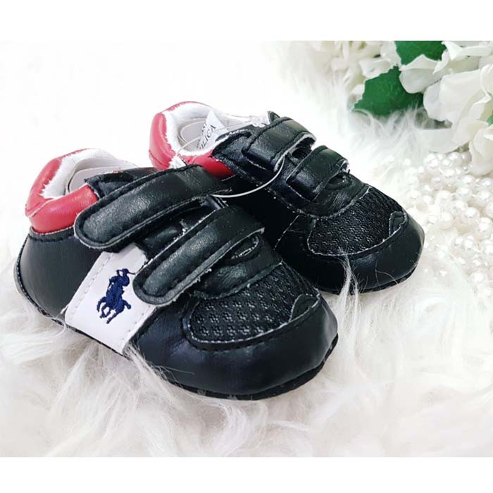 Sepatu Bayi Laki Laki Perempuan Prewalker - Polo Black New 