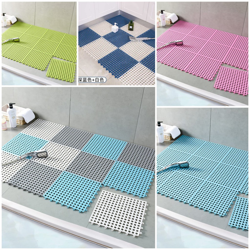 Karpet Kamar Mandi Anti Slip Polkadot 30cm x 30cm | Keset Lantai Alas Anti Licin Dapur Mat Non Slip