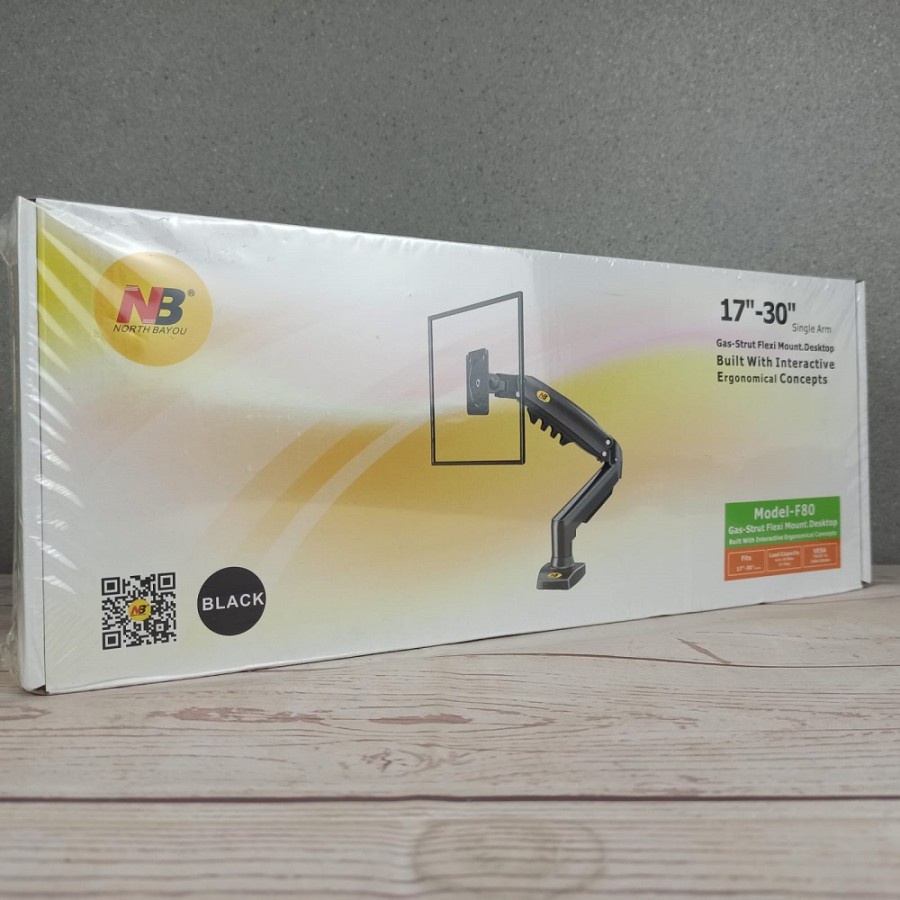NORTH BAYOU Universal Monitor Arm Bracket Vesa Desk Mount 2-9KG 17-30 Inch - NB-F80 - Black