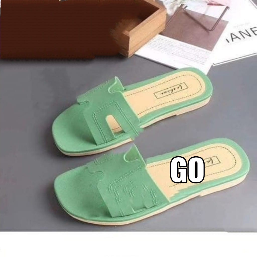 sogo Import H FASHION Sandal Wanita Murah Slip Casual Teplek Sendal Cewek Flat