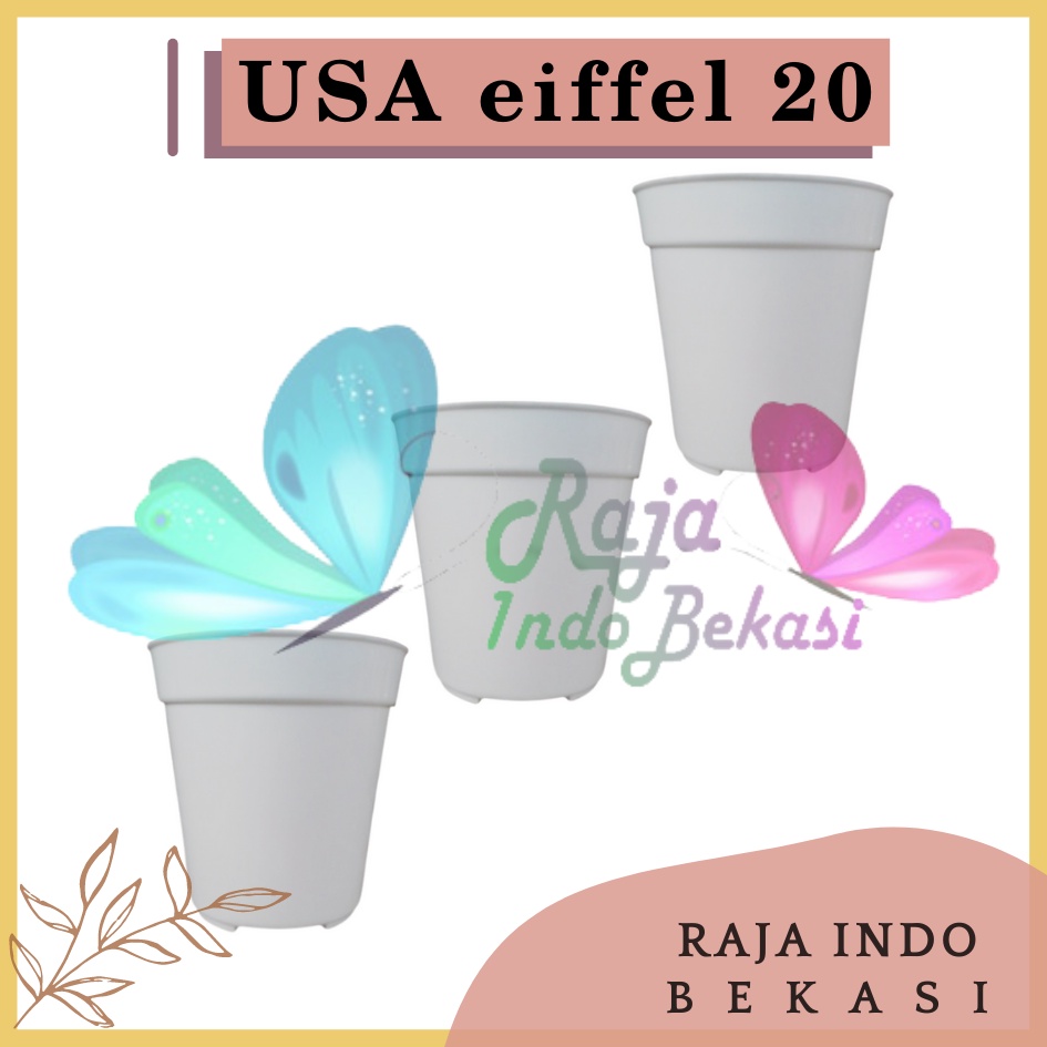 Pot Usa Eiffel 20 Putih Da 17 Cm Pot Bunga Plastik Cantik Murah Tinggi Uk Mirip Pot Tawon Pirus 18