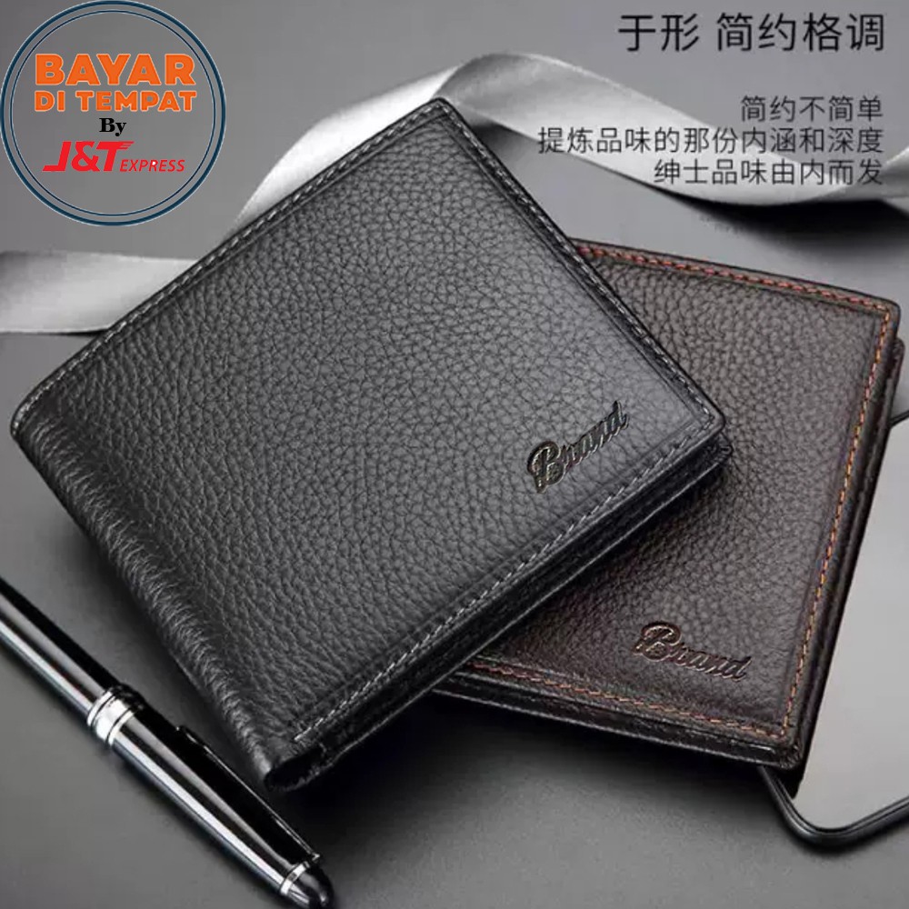 SHOPEE 7.7 BOMBASTIS SALE!! DOMPET PRIA BRAND.CO DOMPET KULIT 100% KULIT SAPI DOMPET PENDEK DOMPET IMPORT POLOS DOMPET LIPAT + BOX