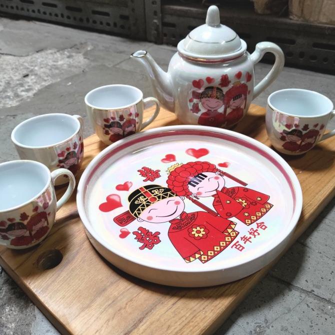(HARGA PROMO) Tea Pai WEDDING Set 6 pcs Keramik TEH PAI