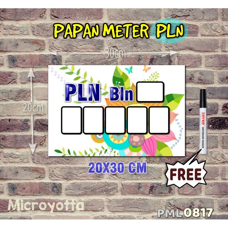 

Microyotta Papan Meter Listrik PLN PAM motif Unik - Flower 17