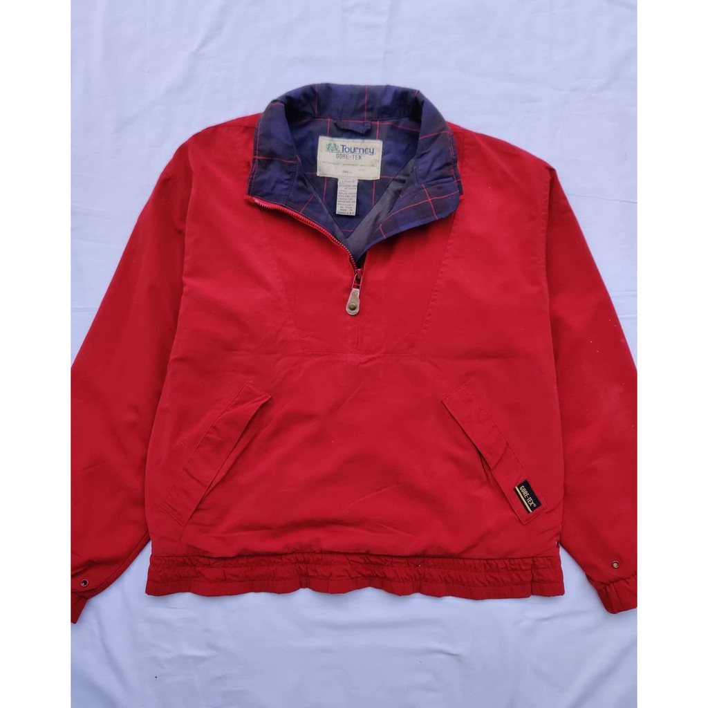 Thrift Shop - Jaket Vintage Tourney Goretex Half Zip Windbreaker Harrington Jacket Casual Outdoor
