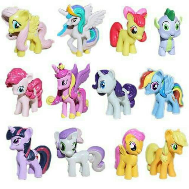 My little pony 1pcs motif action figure cake topper ulang tahun mainan anak