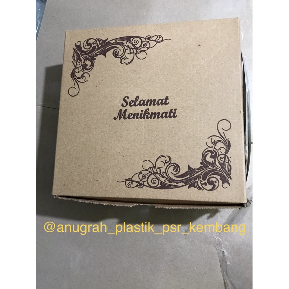Box nasi kotak coklat uk 18x18 / box hajatan / dos nasi coklat / box eflute / corrugated box