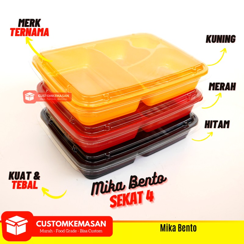 Download Mika Bento / Tray Bento / Mika Bento Sekat 4 / Kemasan ...