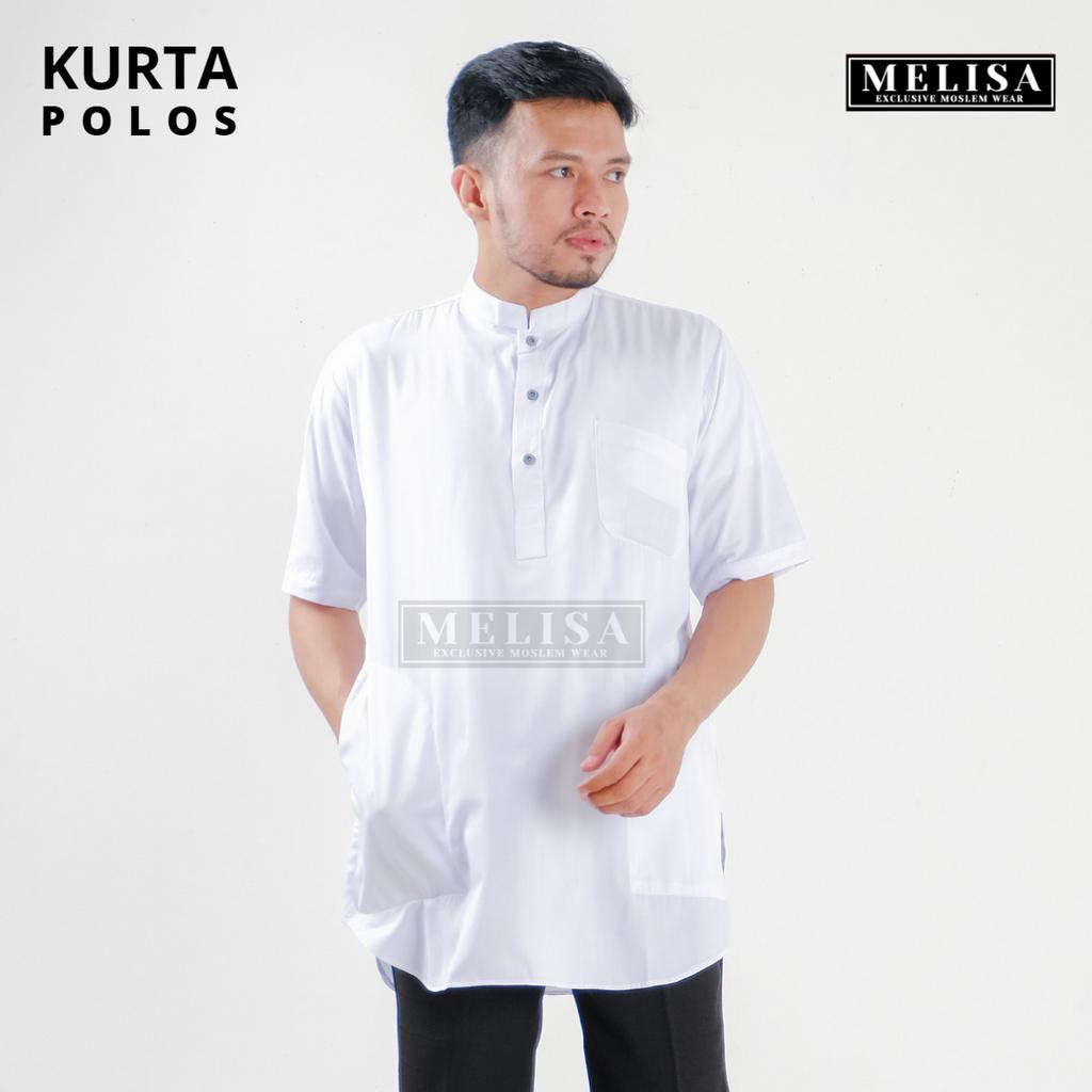 Baju Koko Kurta Lengan Pendek Baju Koko Fashion Muslim Pria Dewasa Terbaru Koko Pria Muslim Bahan Katun Tesla Premium Baju Koko Pakaian Muslim Pria Dewasa Remaja Lengan Pendek Premium Terbaru Baju Koko kurta Laki-laki Muslimin-Warna Putih Polos Keren