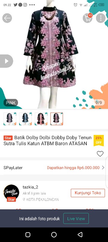 Batik Dolby Dolbi Dobby Doby Tenun Sutra Tulis Katun Atbm Baron Atasan Batik Wanita Sogan Srg308