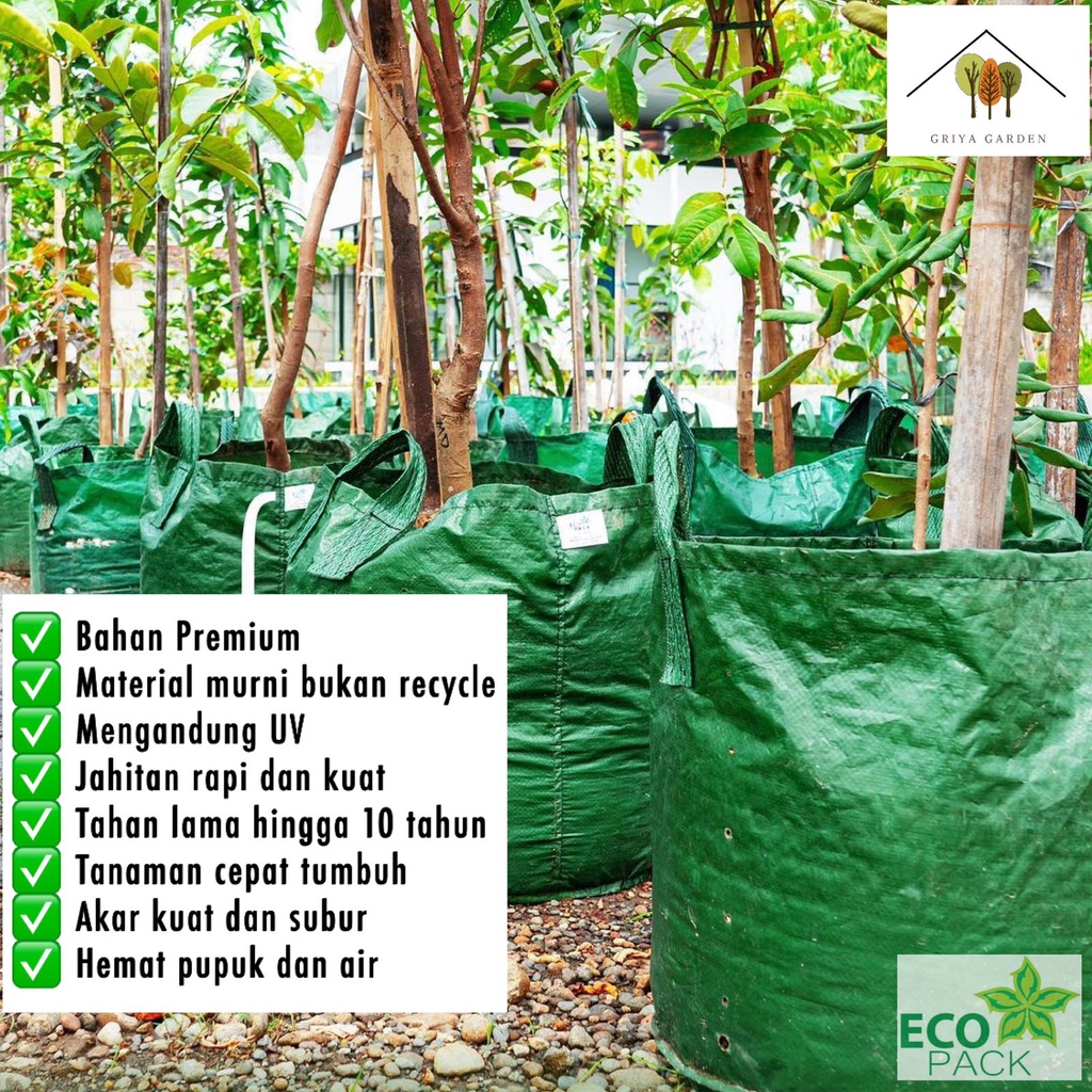 Planter Bag Eco Pack 100 150 200 Liter Original HDPE Hijau Tabulampot Ukuran Besar Jumbo