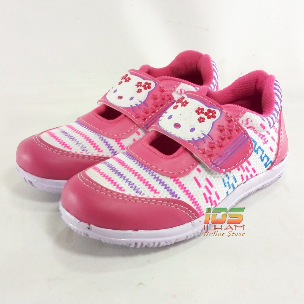 Sporty Hello Kitty LB/BR Sepatu Anak Perempuan Size 26-35 Hitam Pink