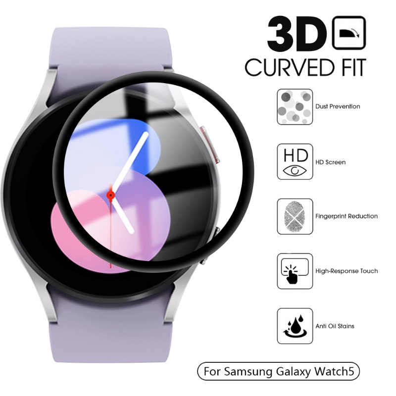 Pelindung Layar 3D Transparan Anti Air Ukuran 40mm 44mm Untuk Samsung Galaxy Watch 5