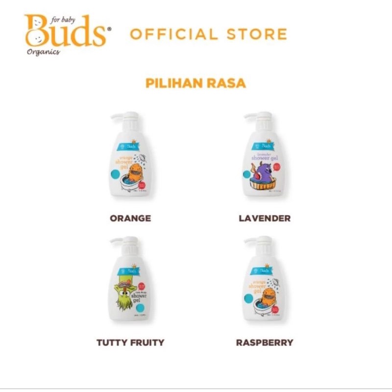 Buds Organics Shower Gel For Kids 350 ml - Sabun Mandi Cair Untuk Anak