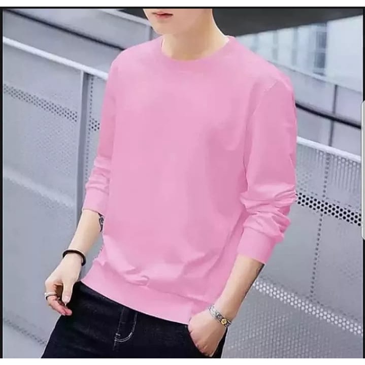 Crewneck Pria Wanita muda trendy Basic Polos Premium Bahan Fleece Tebal dan Halus Sweater Polos Harga Murah Size M L XL