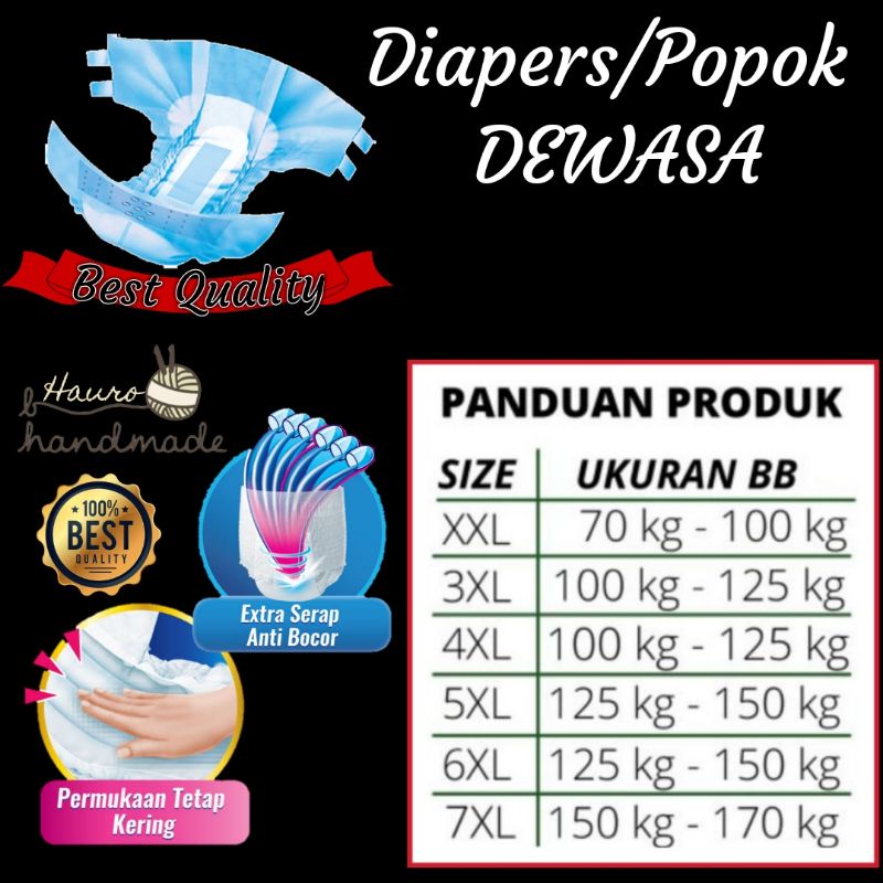 diapers/pampers perekat uk.3xl-4xl isi 10pcs