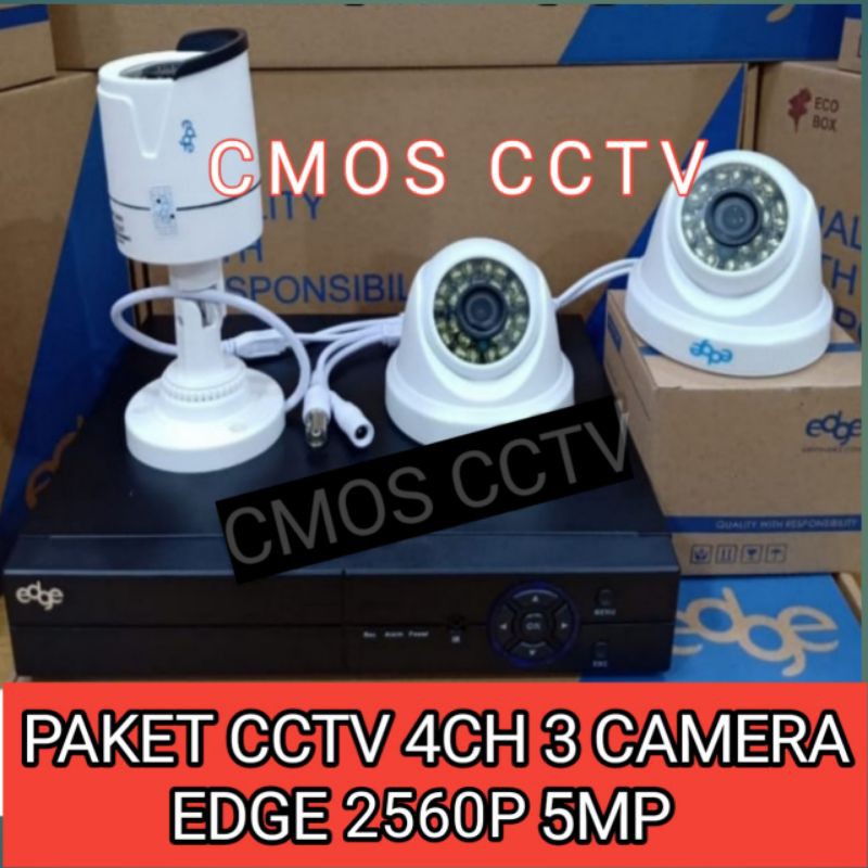 PAKET CCTV EDGE 5MP 3CAMERA FULL HD 2560 KOMPLIT+HDD 320GB