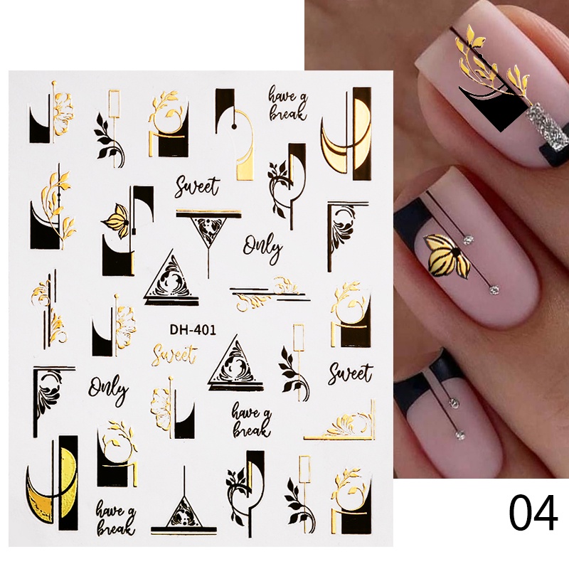 Stiker Kuku 3D Desain Wajah Bunga Abstrak Untuk Dekorasi Nail Art