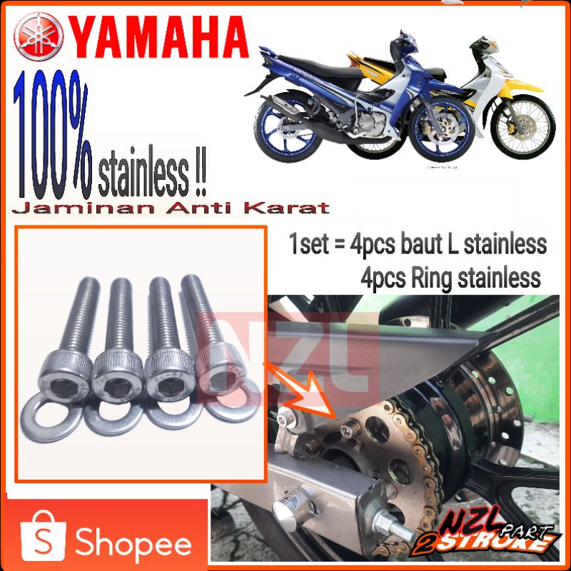 baut L stainless stainlis nap gear gir tromol  set yamaha 125z 125zr 125 z 125 zr stainless stainlis
