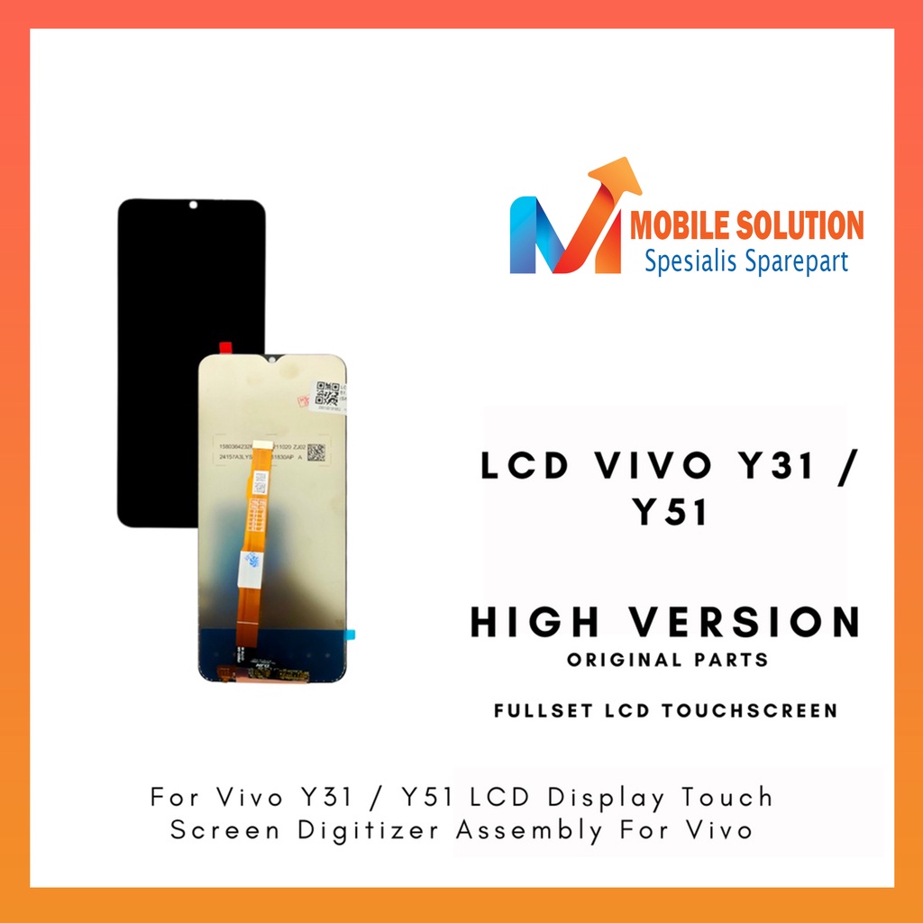 Grosir LCD Vivo Y31  LCD Vivo Y51 2020  LCD Vivo Y53S ORIGINAL 100%  Fullset Touchscreen GaransI 1 Bulan + Packing / Bubbel