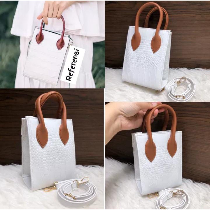 Tas selempang wanita Fit Bag croco/mini croco andin/Sling bag Korean/Tote bag