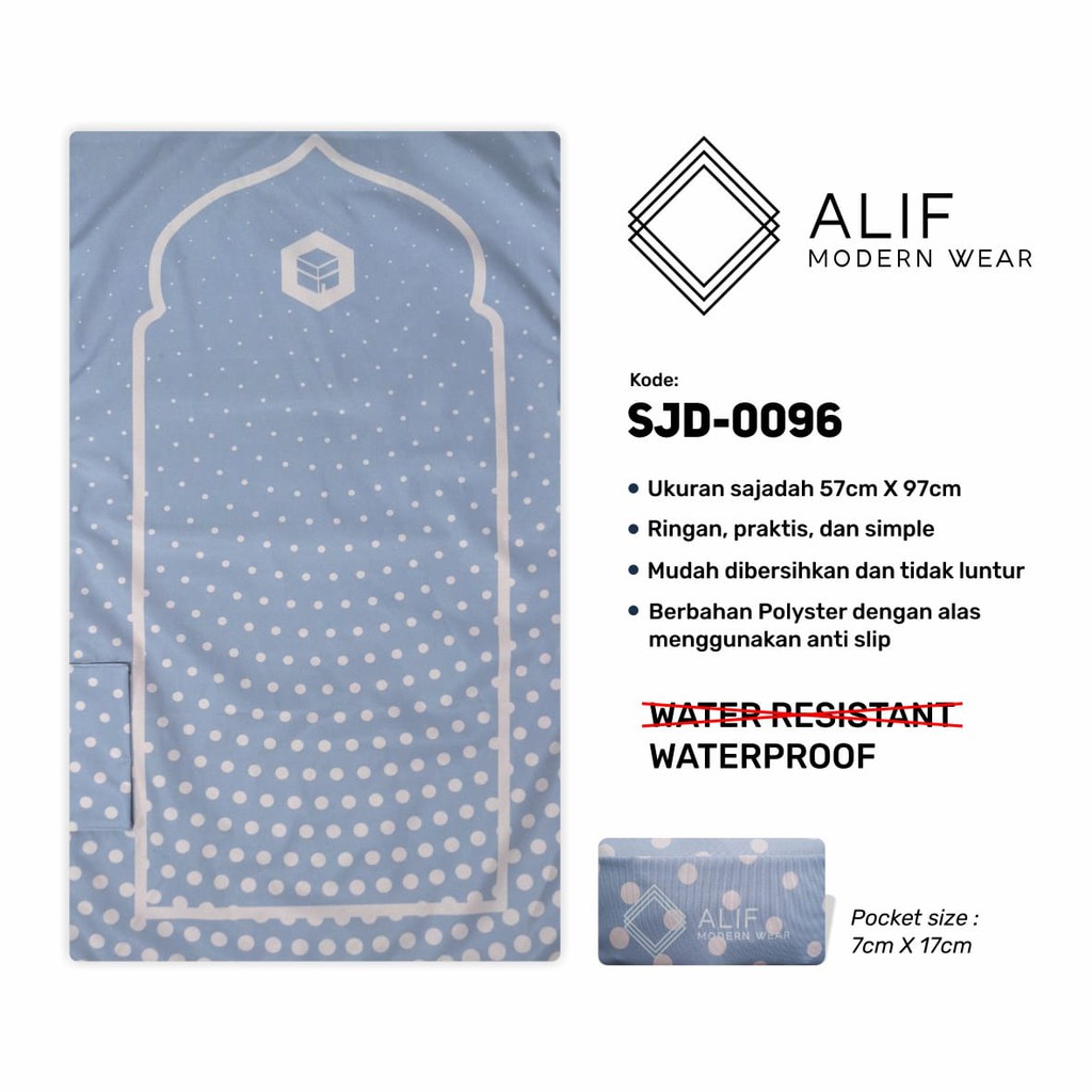 ALIF SAJADAH TRAVEL / SAKU / PORTABLE / WATERPROOF ( ALIF MODERN WEAR SJD-0096 )