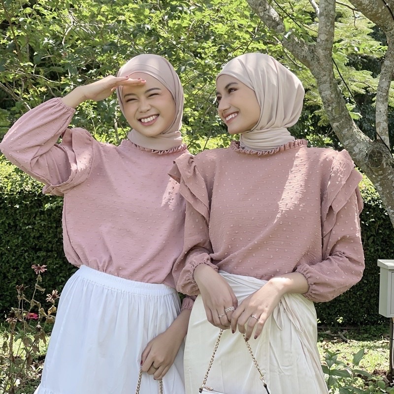 Rona Blouse Crinkle Uragiri Atasan Wanita Lengan Panjang OOTd Remaja Kekinian